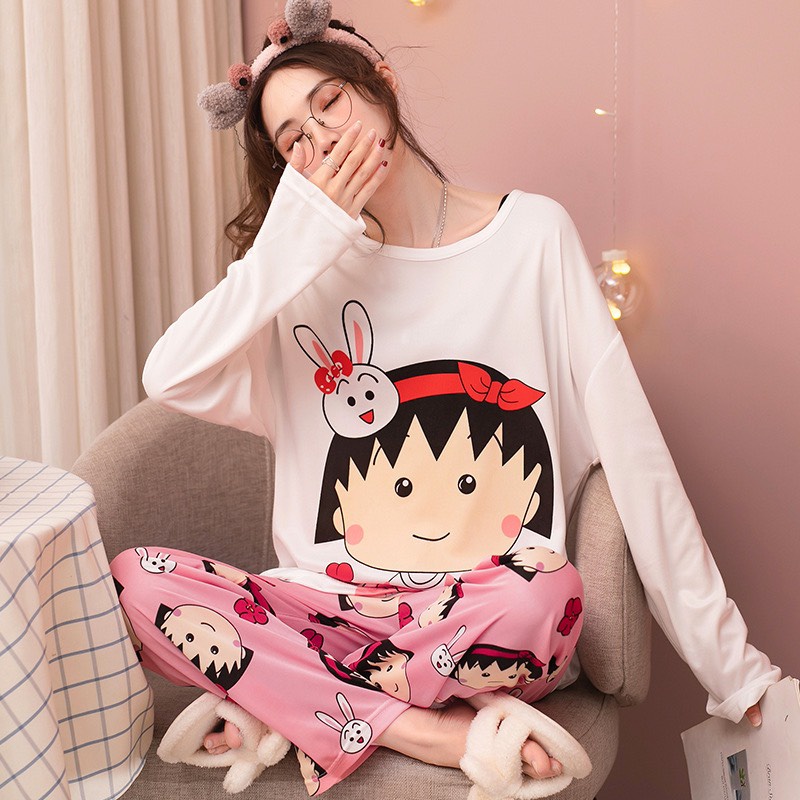Đồ Bộ Thun Tay Dài Quảng Châu , Pijama Quần Dài , Đồ Mặc Nhà Họa Tiết Hoạt Hình ( kèm túi ) #hot trend #sieuregiasansale | BigBuy360 - bigbuy360.vn