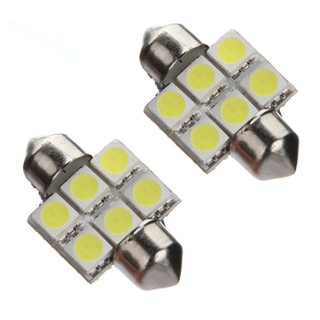 Đèn trong xe hơi , bóng led siêu sáng 31mm 6 smd 5050 led festoon c5w