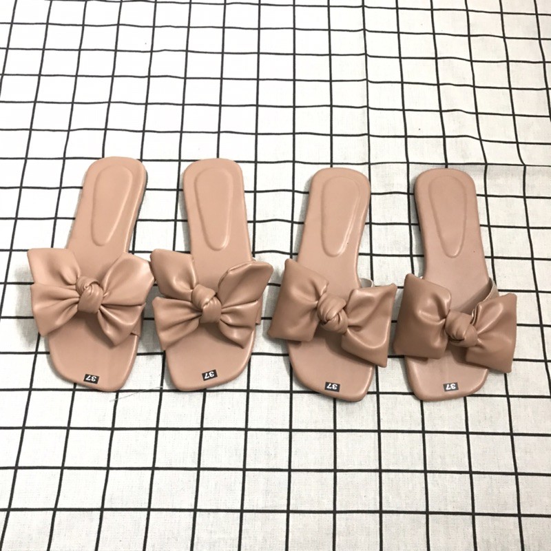 Dép nữ - Dép quai ngang nơ xinh mềm êm