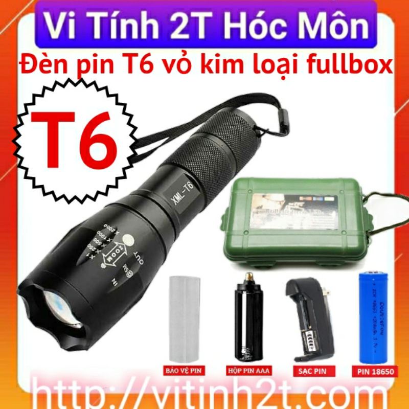 Đèn pin siêu sáng XML-T6 fullbox