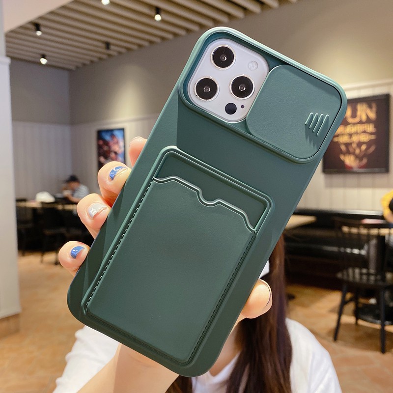 Ốp điện thoại bảo vệ camera có ngăn thẻ cho Iphone 12 Pro Max 12 7 8 Plus Xs Max 11 Pro Max | BigBuy360 - bigbuy360.vn