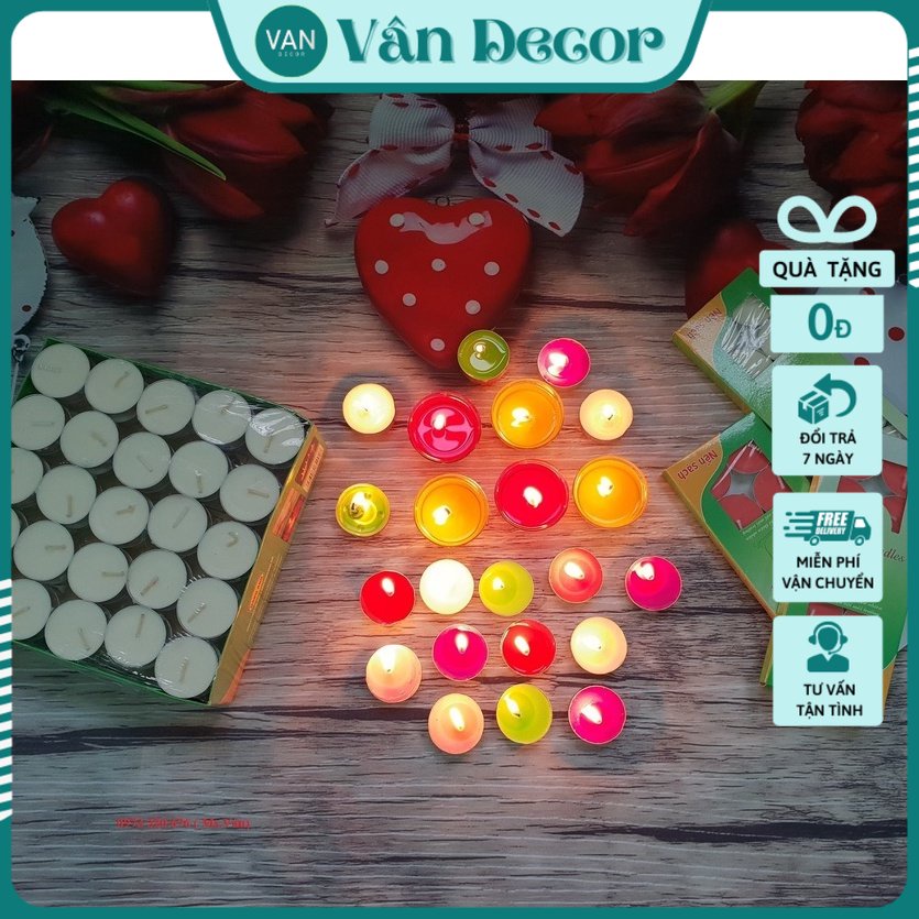 Nến tealight - hộp 100 viên đủ màu