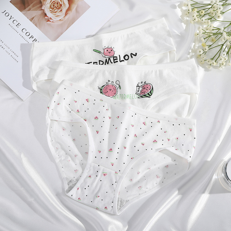 Quần Lót Cotton Levao Lưng Thấp In Hình Trái Cây Dễ Thương Cho Nữ