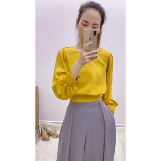 Áo Croptop tay dài cột nơ sau