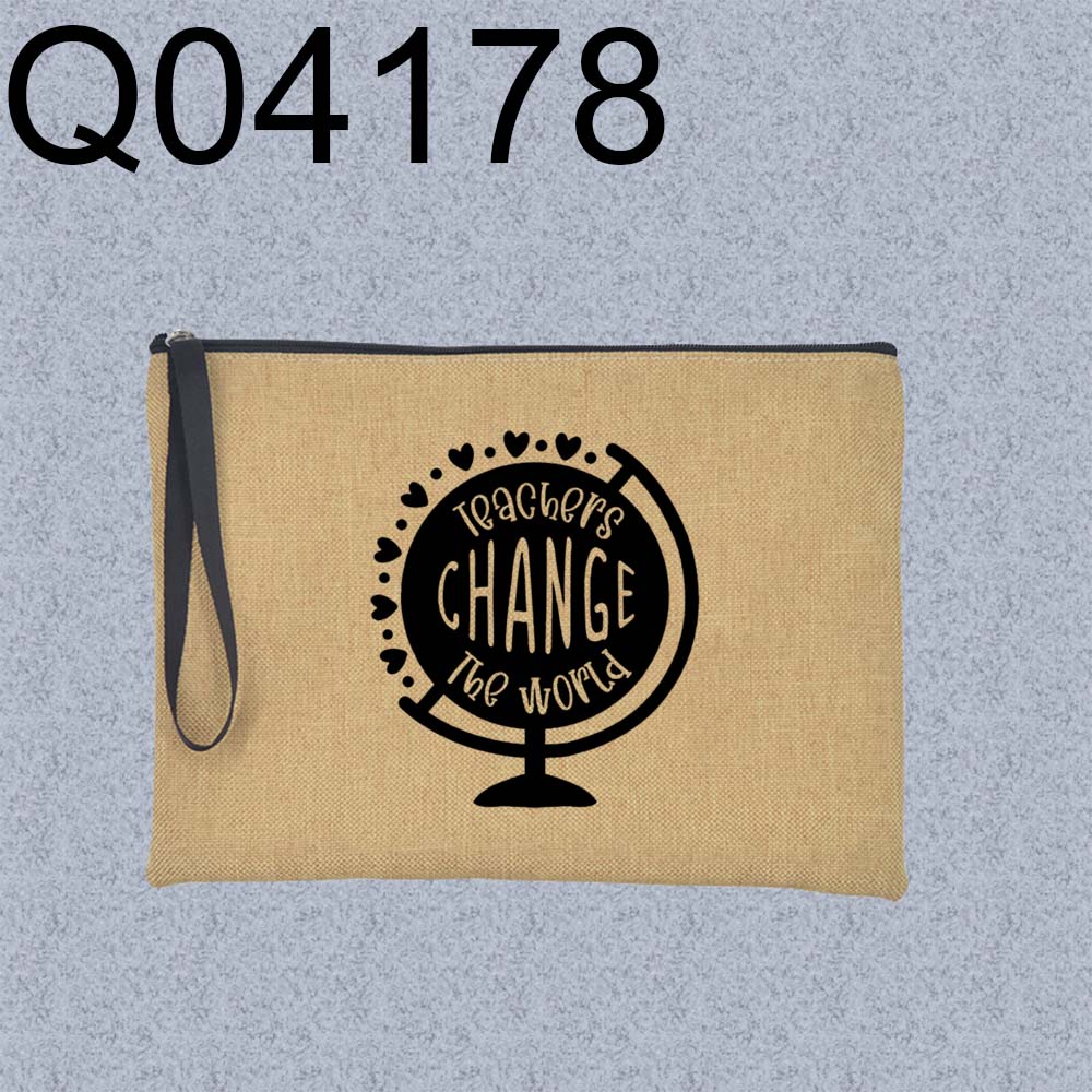 Túi Cầm Tay Vải Lanh In Họa Tiết Xinh Xắn Đựng Chìa Khóa / Điện Thoại Cho Giáo Viên