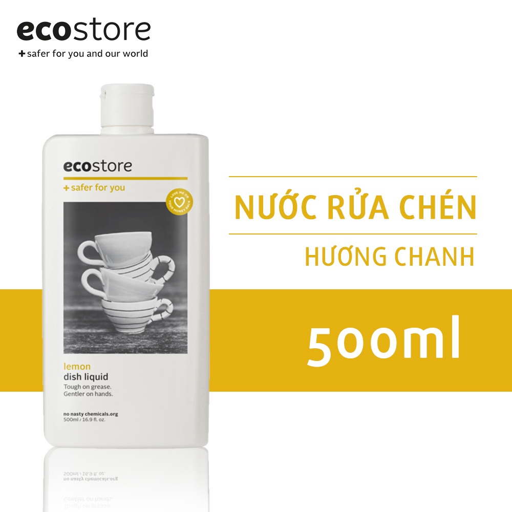 Ecostore Nước rửa chén hương chanh gốc thực vật 500ml (Lemon Dish Liquid)