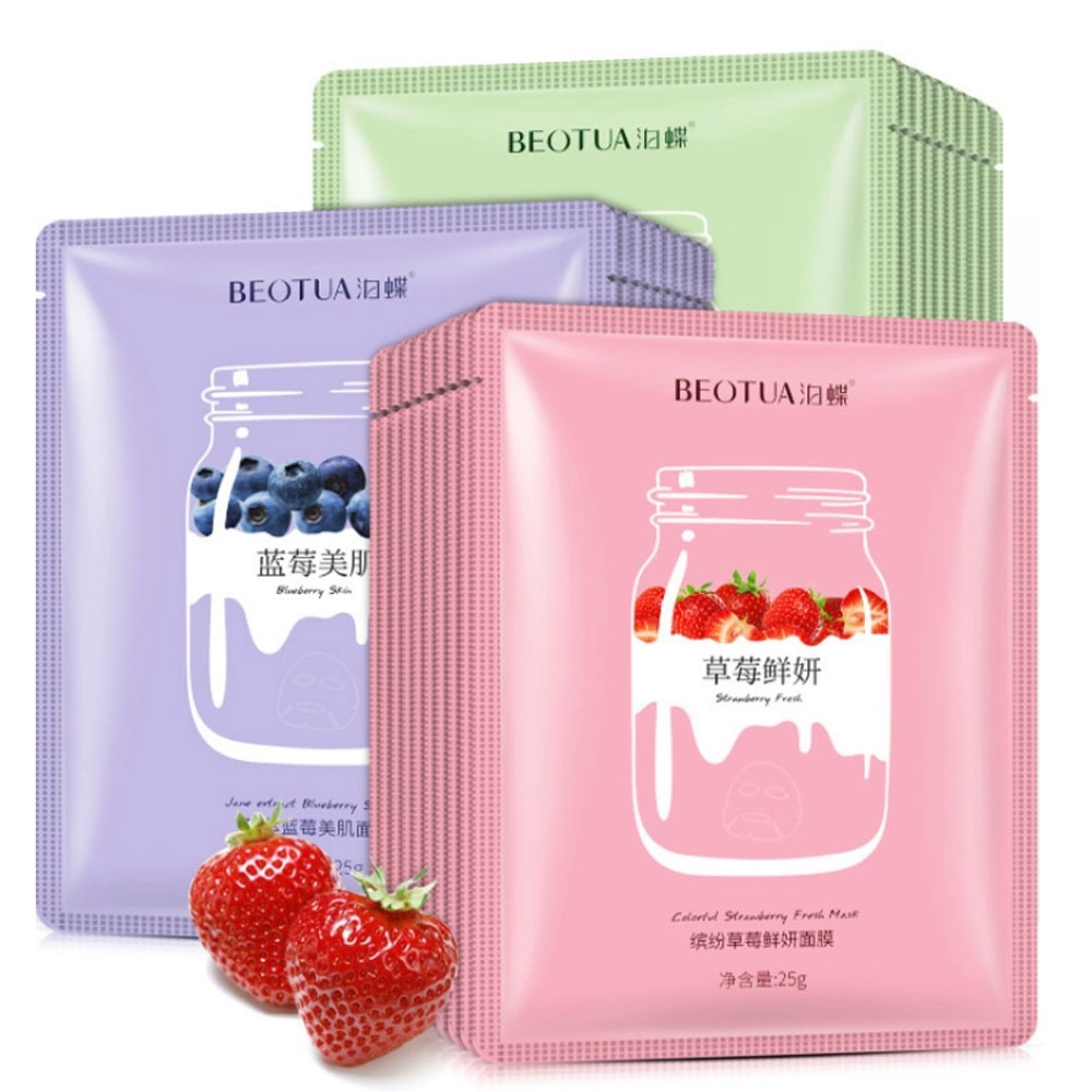 10 chiếc máy chiết xuất từ ​​trái cây Mặt nạ Collagen Essence Facial Mask Remover rõ ràng làm trắng dưỡng ẩm và làm săn da dầu-Control Chăm sóc mặt