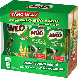 [Tặng 2 hộp Milo bữa sáng] Thức uống lúa mạch Nestlé MILO bột hũ 400g
