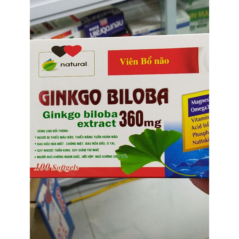 viên bổ não GINKGO BILOBA 360MG( HỘP 100 VIÊN)