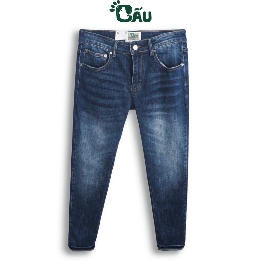 Quần jean nam rách Gấu 194 wass kiểu vải jeans co dãn, dày dặn form slimfit - Xanh 17/86