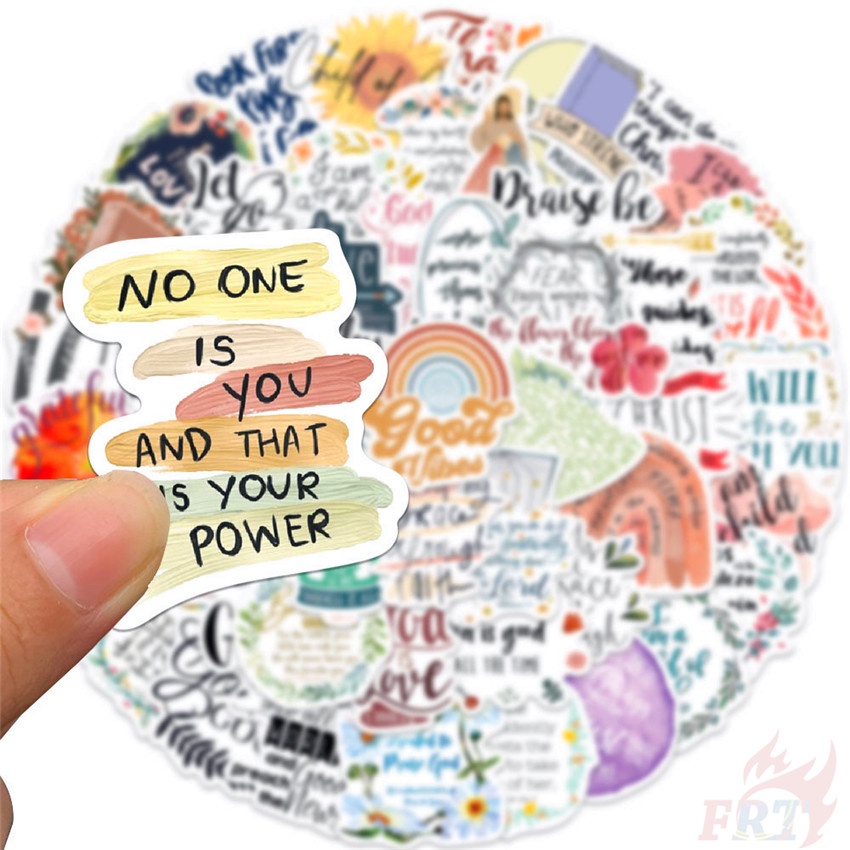 ❉ Bible Phrase Series 01 Stickers ❉ 50Pcs/Set Fashion DIY Waterproof Decals Doodle Stickers