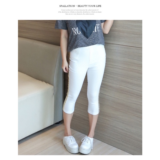 quần kaki thun lỡ big size skinny màu trắng hông viền size 60-70kg