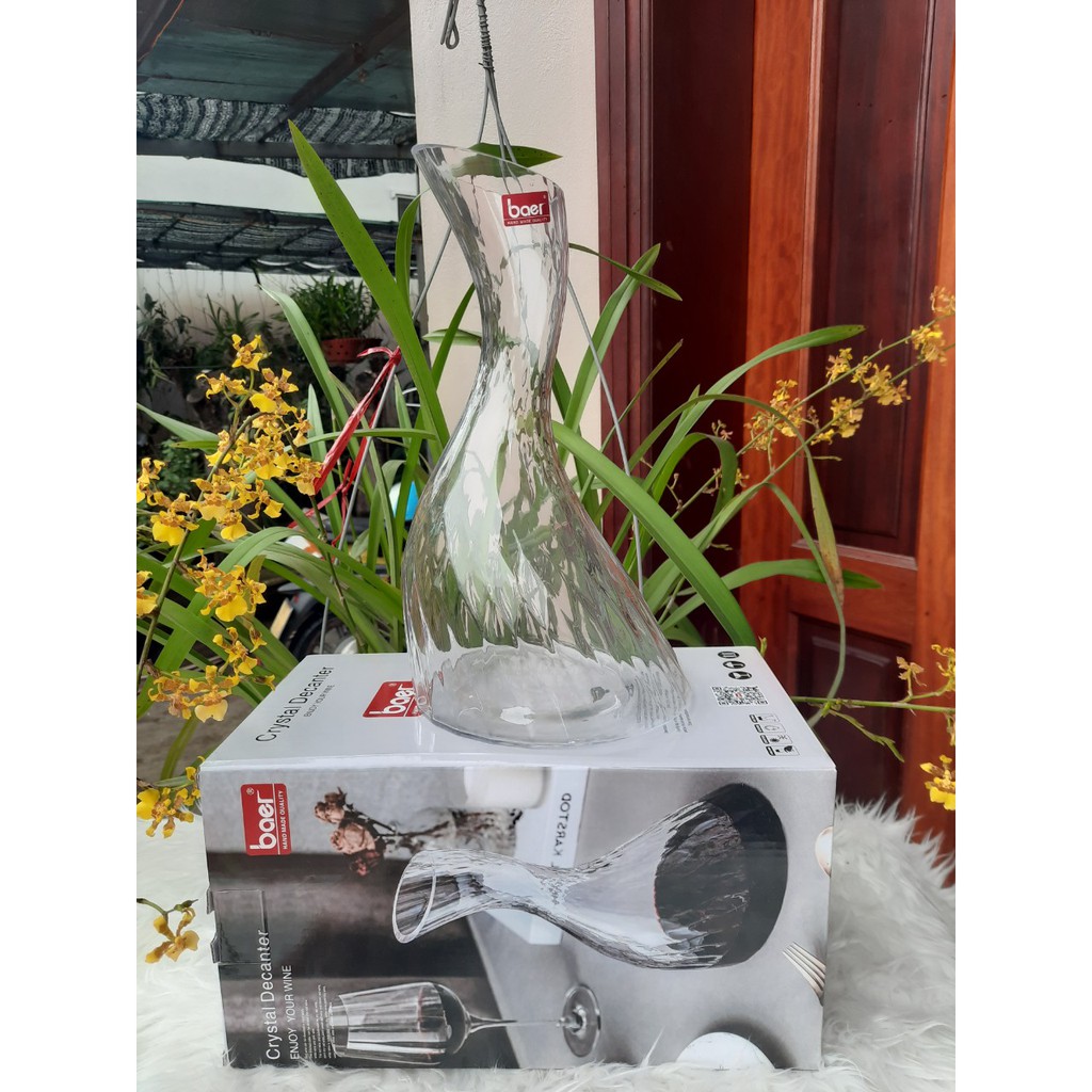 Decanter hình chữ S - Bình thở rượu vang hình chữ S dung tích 1300ml - MS 041