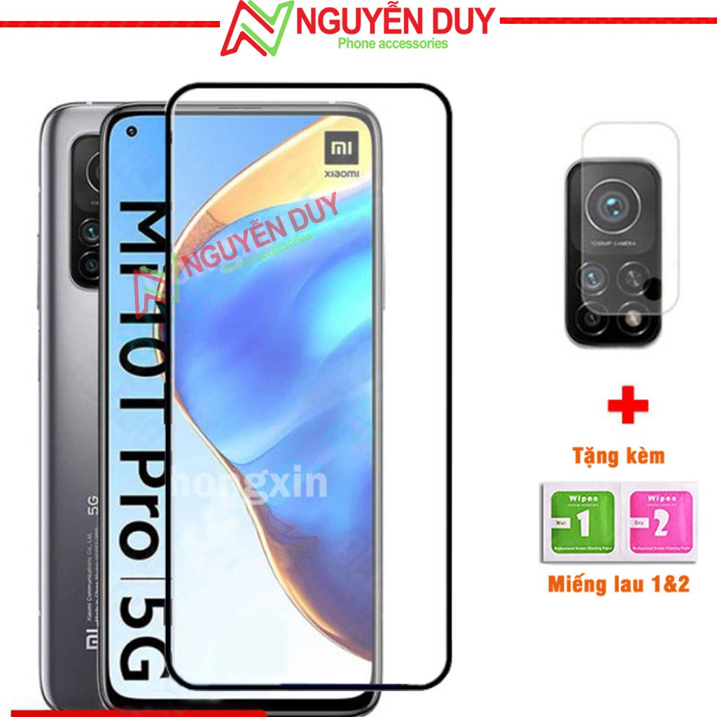 [Kính+Camera] Kính cường lực Mi 10T Pro Full màn hình 9D + kính cường lực camera Mi 10T Pro