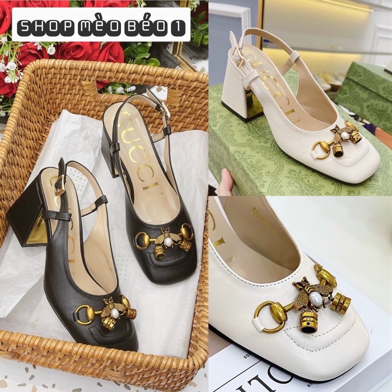 Sandal gc ong khoá chuông bản ngang gót trụ fullbox là
