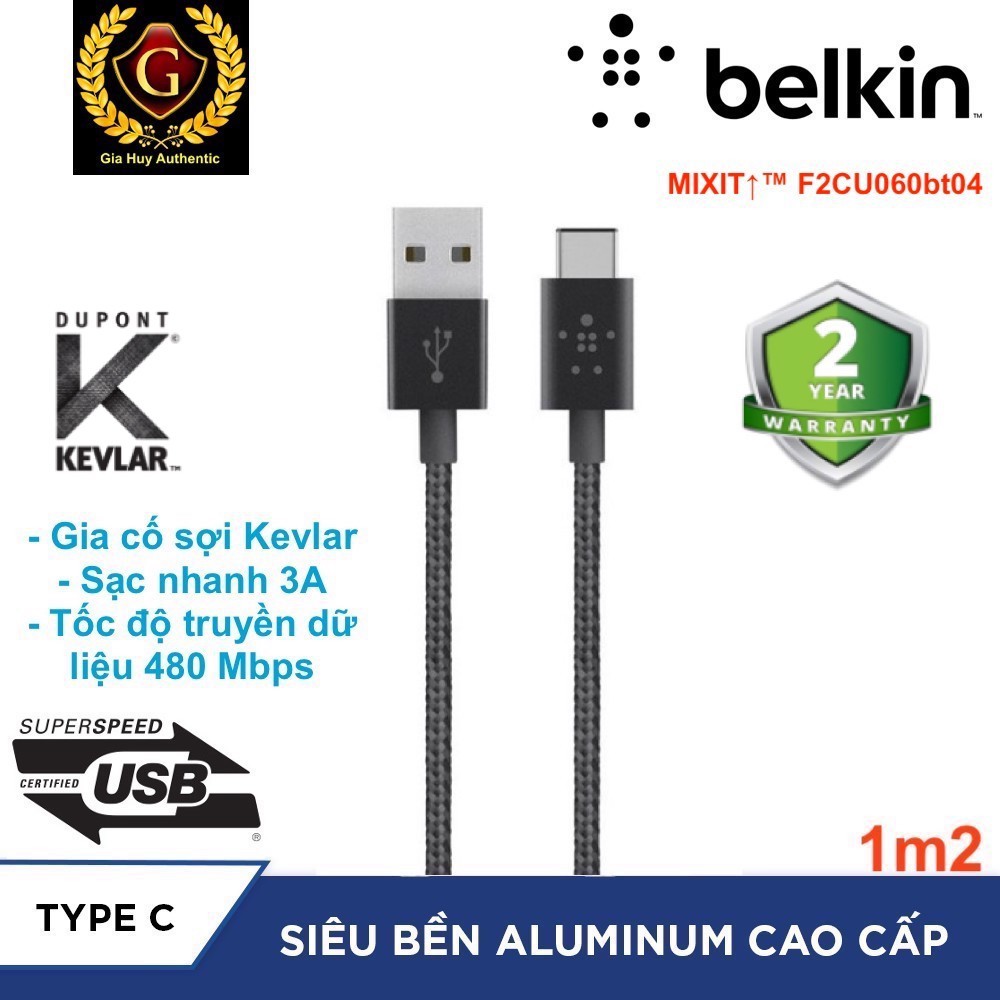 Cáp Sạc Type-C Belkin F2CU060bt04