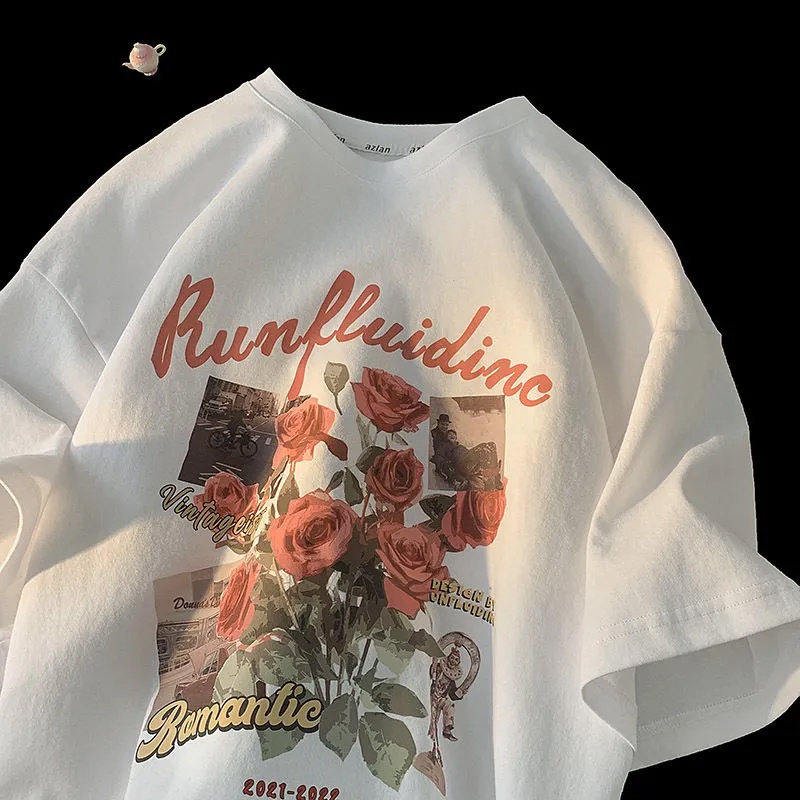 NRVP Áo Thun 100% Cotton Dáng Rộng Thời Trang Hàn Quốc Cho Nữ