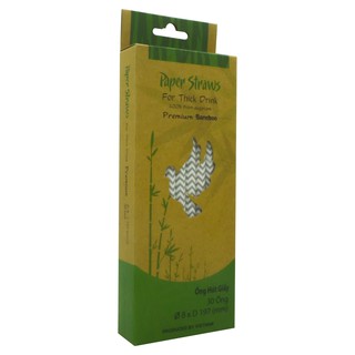 Phi 8 - Hộp 30 ống hút giấy làm từ sợi mía