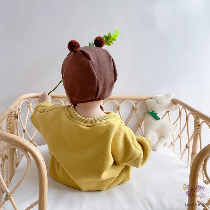 Bộ Áo Liền Quần Lót Nhung Ấm Áp In Hình Hoạt Hình Phong Cách Hàn Quốc Cho Bé