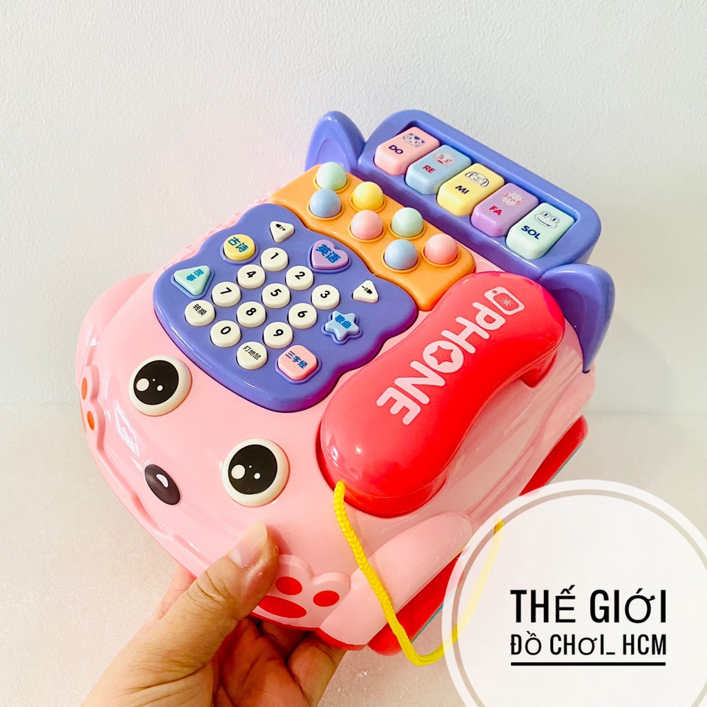 [HOT-CHẤT LƯỢNG] Đồ chơi điện thoại bàn có đèn nhạc, có bánh xe siêu to  dành cho bé trai bé gái thích mô hình xe ô tô