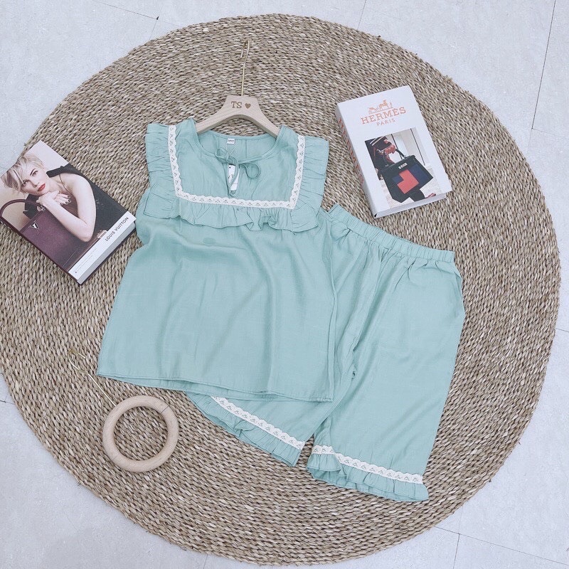 BN101 - BỘ NỮ CỔ VUÔNG VIỀN REN 4 MÀU | BigBuy360 - bigbuy360.vn