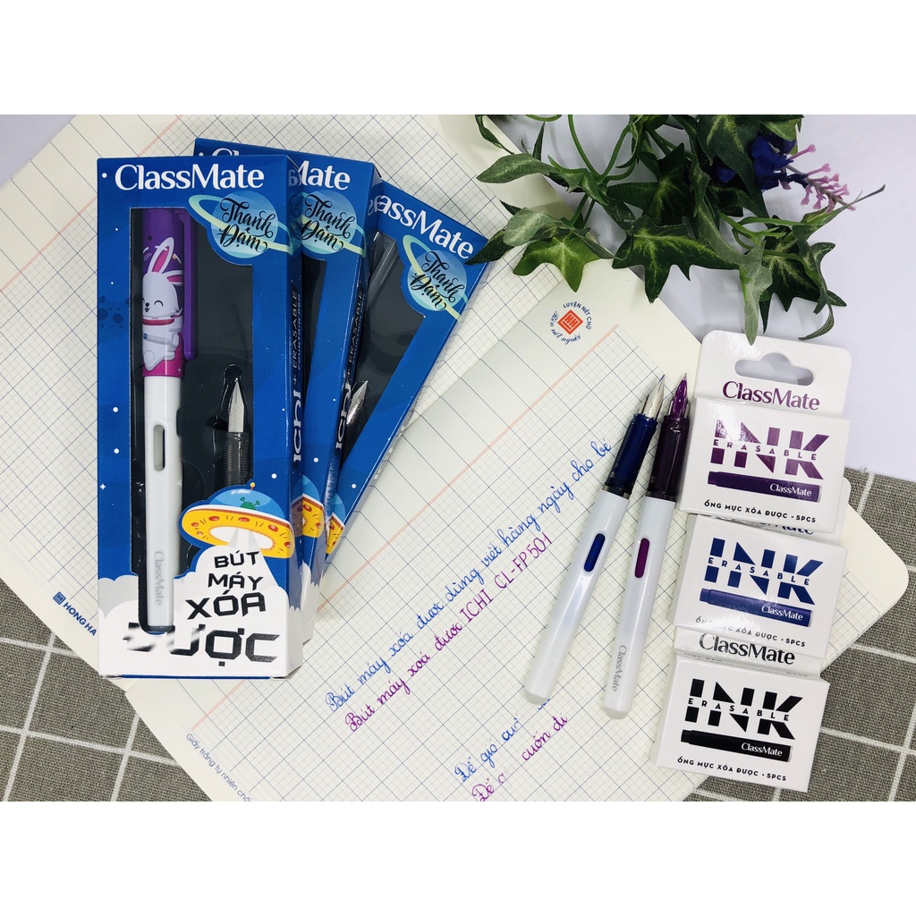 Bút mực / máy xóa được - nét thanh đậm, tặng kèm bộ ngòi bút - ICH - Nhật Classmate CLFP501 - vpp Diệp Lạc