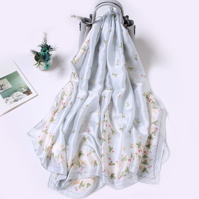 Khăn Lụa Hoa Dài Thời Trang Thanh Lịch Cho Nàng Mẫu Mới Nhất Thị Trường Size 90x180 cm