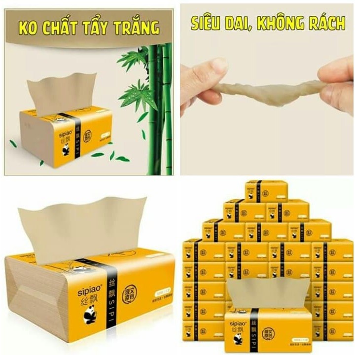 [ RẺ NHẤT THỊ TRƯỜNG ] Combo 5 tập giấy ăn gấu trúc siêu mềm siêu dai, mỗi tập 300 tờ dùng thả ga