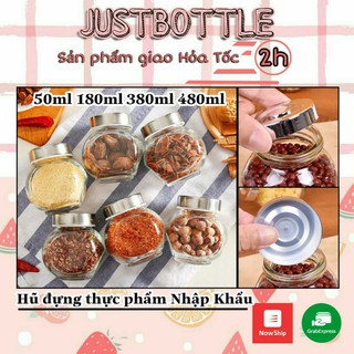 Hũ thủy tinh nghiêng 50ml, 180ml, 380ml, 480ml - Hũ thủy tinh đựng gia vị thực phẩm