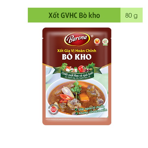 Gia Vị Bò Kho Barona 80g ướp ngon chuẩn vị không cần nêm nếm