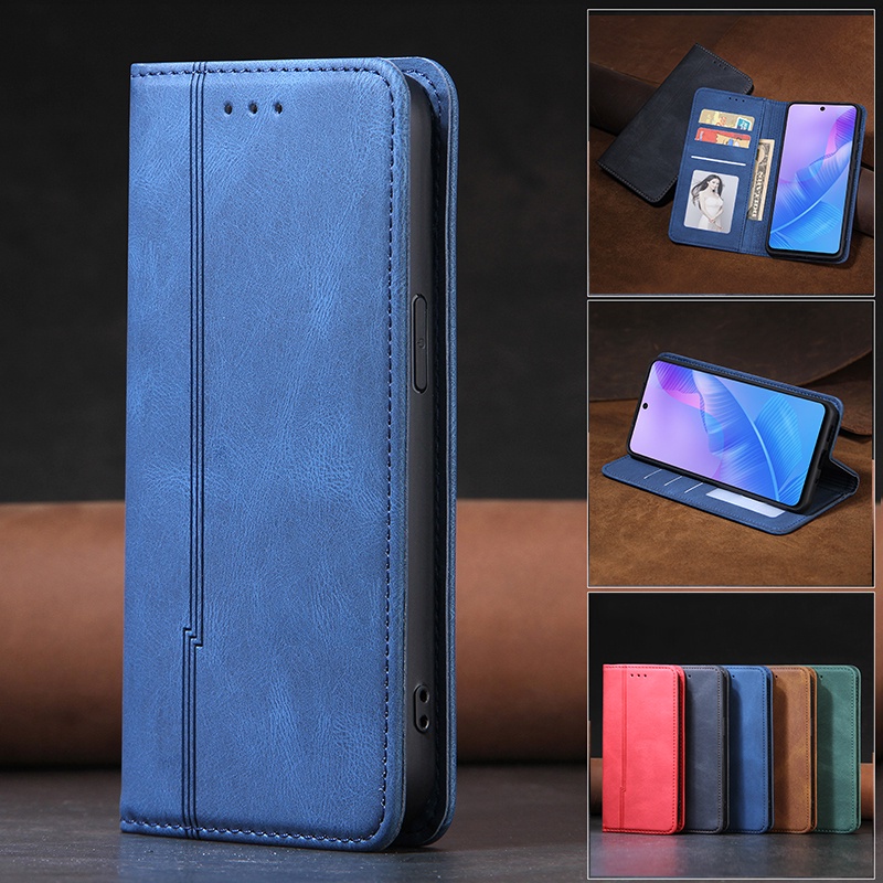 Ốp Điện Thoại Da Mềm Thiết Kế Đơn Giản Từ Tính Cho Samsung S20 FE Ultra S10 S9 S8 Plus