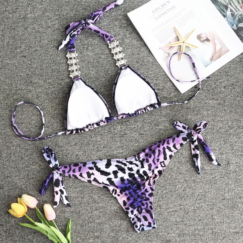 [BKN901] &lt;ÂU&gt; SET BIKINI BEO TÍM MIX ĐÁ (CHUN MÔNG)