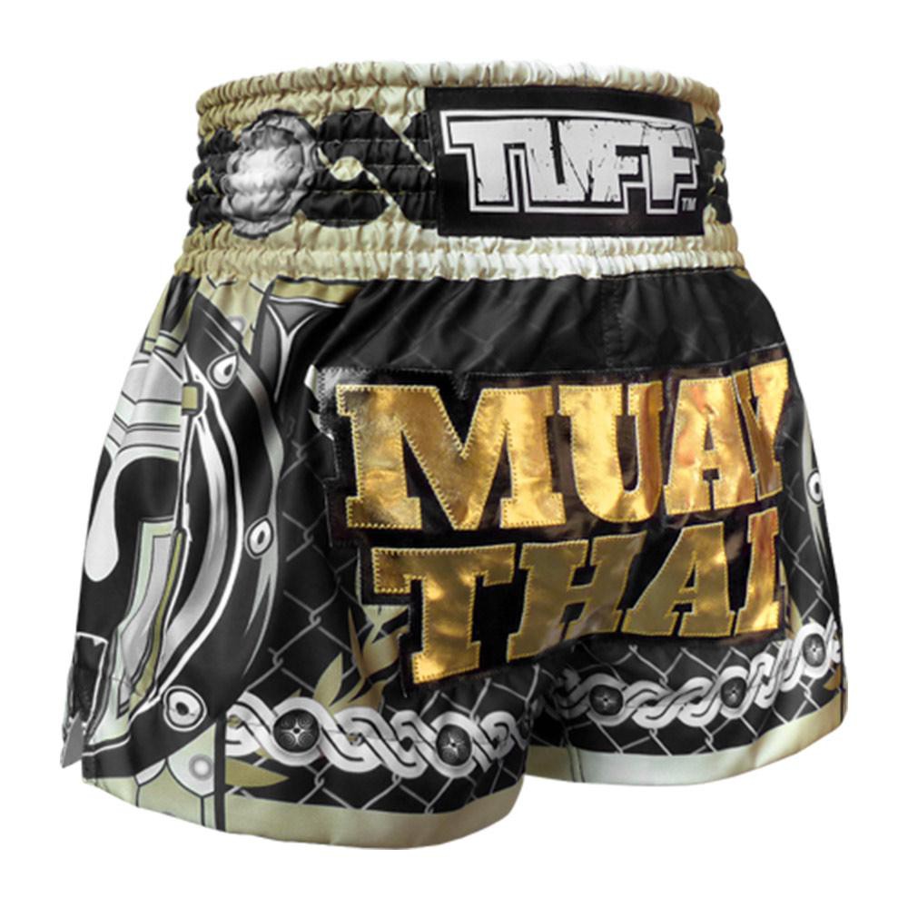 Quần Muay Thai Tuff Golden Gladiator - Black