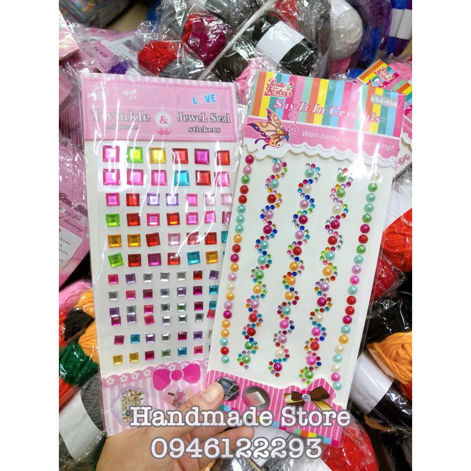 Sticker hạt đá trang trí