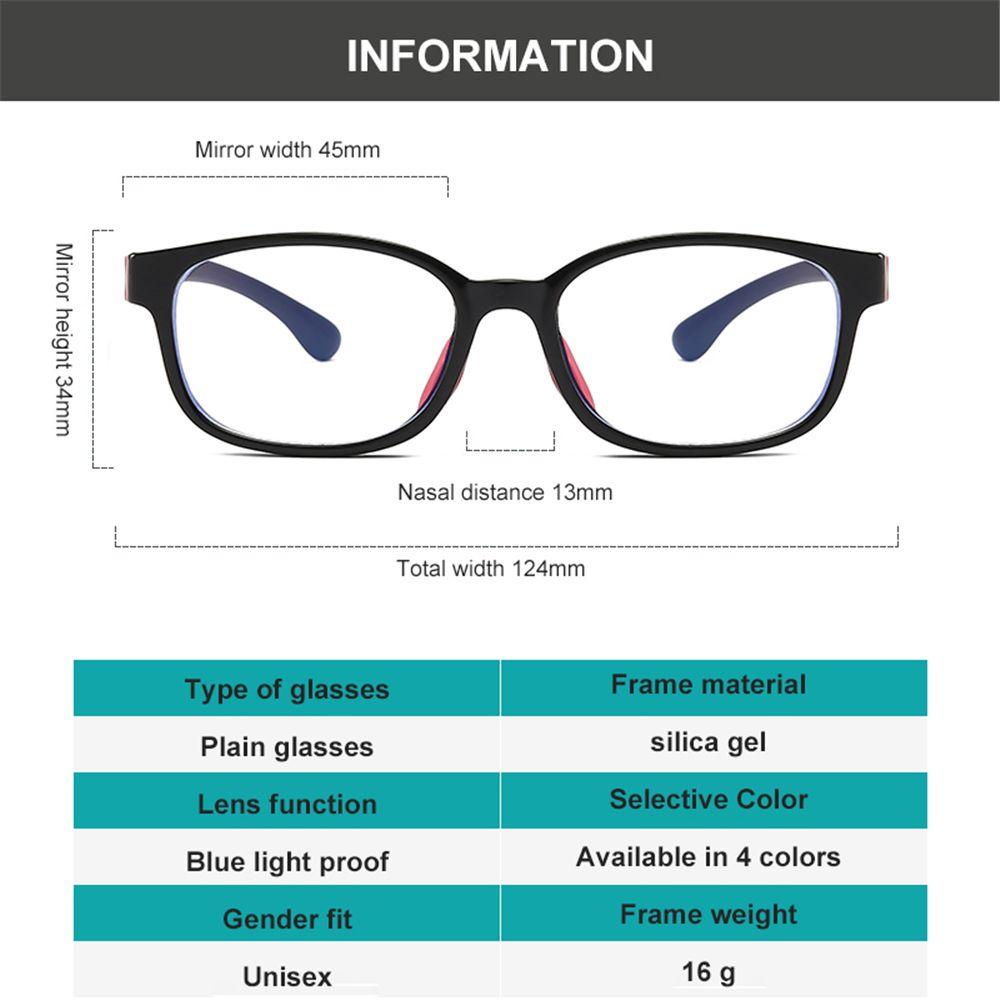 ☆ROSE☆ Boys Girls Fashion Anti-blue Light Glasses Anti-blue Rays Kids Eyeglasses Soft Frame Goggle Vision Care Blocking Reflective Ultralight Radiation Protection Silicone TR Eyewear/Multicolor