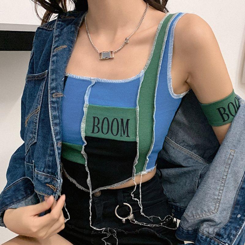 DRESSINGUP-Áo hai dây không tay thiết kế màu đáng yêu cho phái nữ