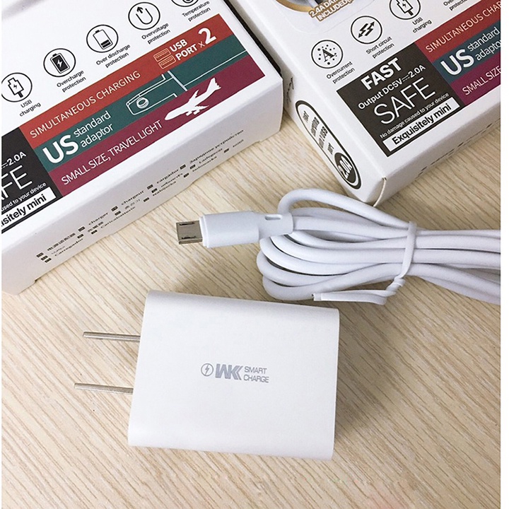 Bộ cáp sạc Nhanh 2 cổng WP U56  ( TYPE C _ Micro USB _ Lighting ) Chính hãng WP loại xịn Educase