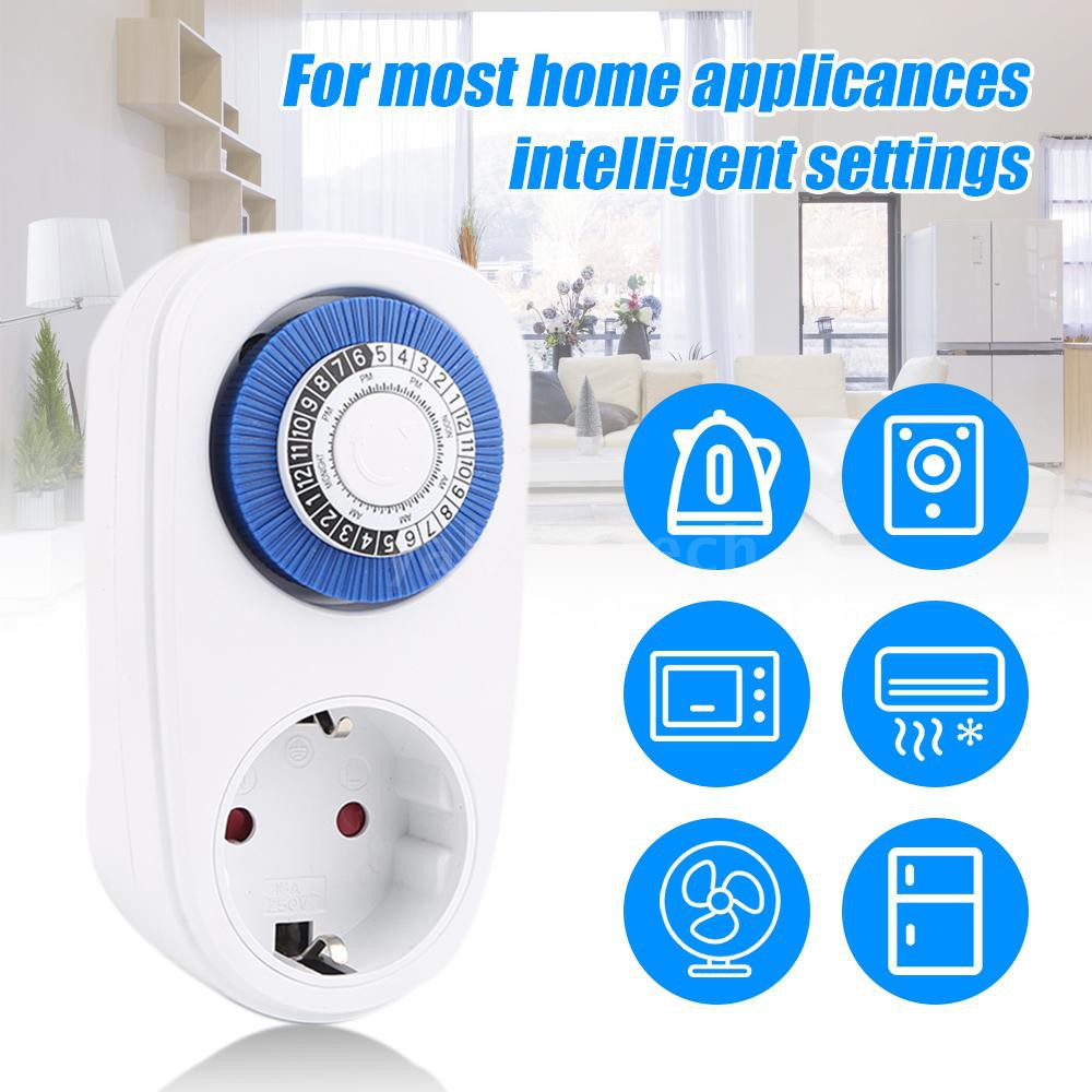 24 Hours Plug-in Timer Switch Mechanical Timing Socket Time Controller Intelligent Timing Socket