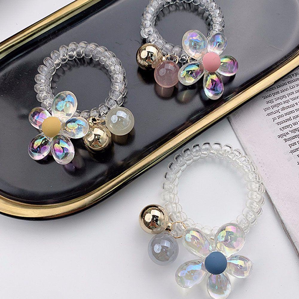 Dây Cột Tóc Co Giãn Hình Cực Quang Dễ Thương|Dây Buộc Tóc Đính Hoa Xinh Xắn Cho Nữ