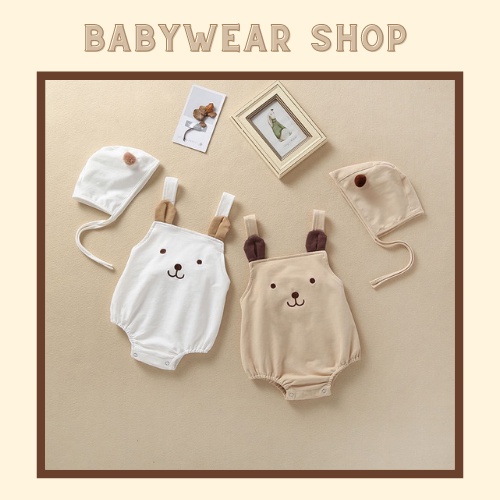 Set áo liền quần kèm nón cho bé trai bé gái 4-13kg