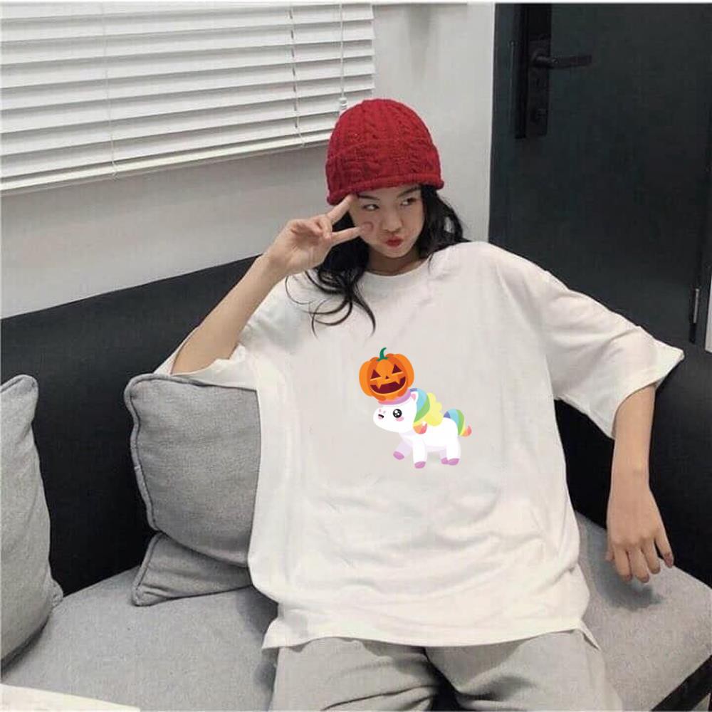 ÁO THUN TAY LỠ THỜI TRANG Unicorn halloween PHONG CÁCH HÀN QUỐC AOMI