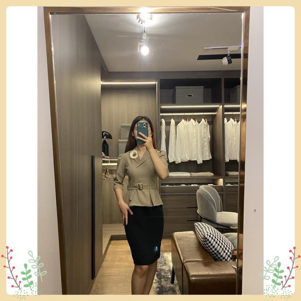 Đầm Nữ Lury Dáng Ôm, Set Liền Áo Peplum Cổ Vest Mix Chân Váy Bút Chì Tặng Kèm Đai, Vải Tex Hàn Cao Cấp, Tôn Dáng -V105 | BigBuy360 - bigbuy360.vn