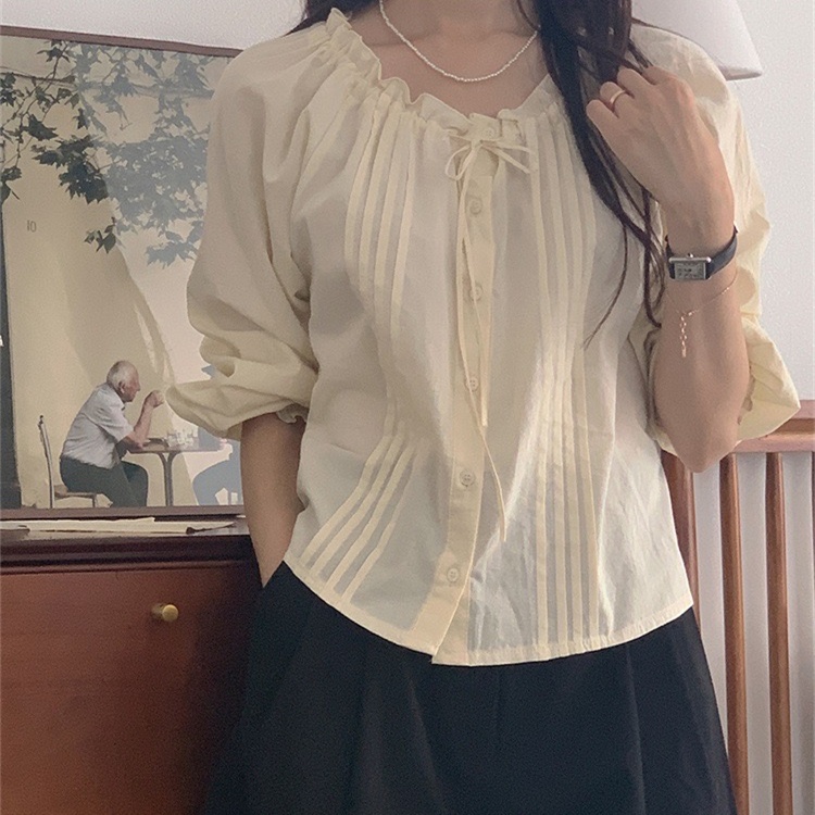 SUXI Áo Sơ Mi Nữ Dáng Rộng Màu Sắc Ngọt Ngào Phong Cách Hàn Quốc