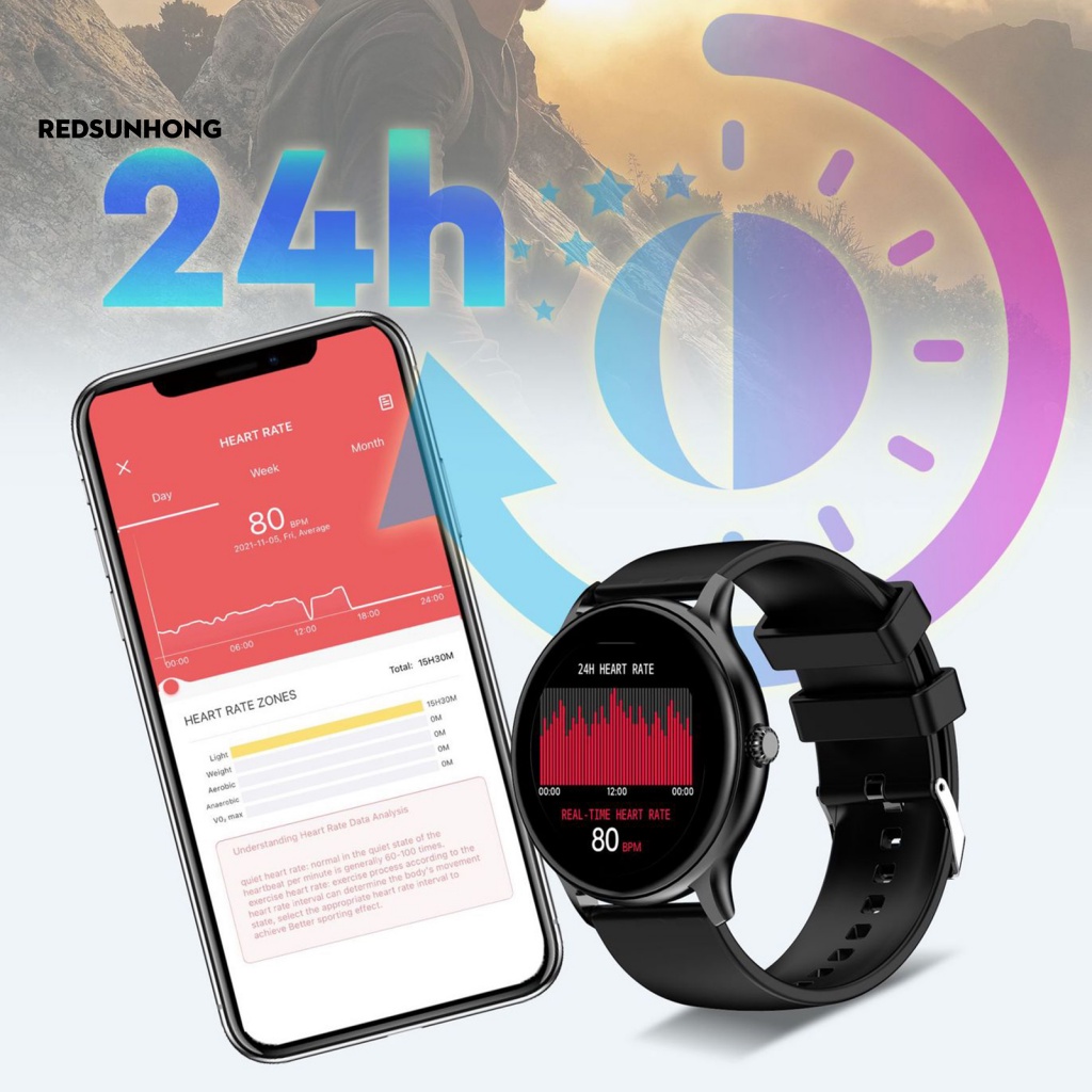 Đồng Hồ Thông Minh Đa Chức Năng Theo Dõi Sức Khoẻ Kiểu Dáng Thể Thao