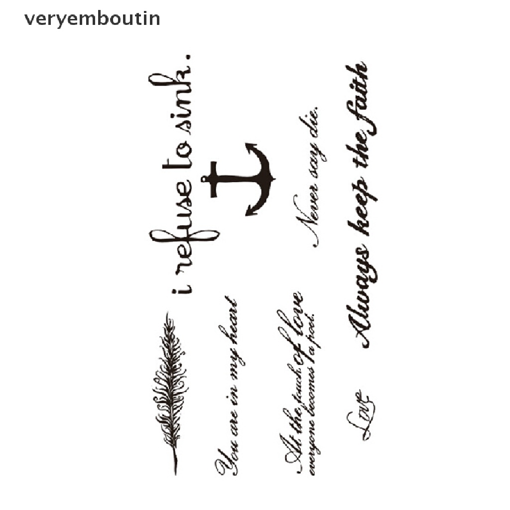 in Black Love &amp; Letter Transfer Waterproof Temporary Tattoo Body Art Sticker n