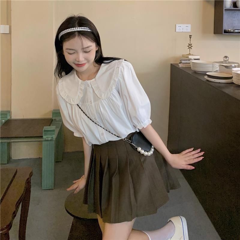 Set Đồ Nữ Ngắn Tay Cổ Búp Bê Mới