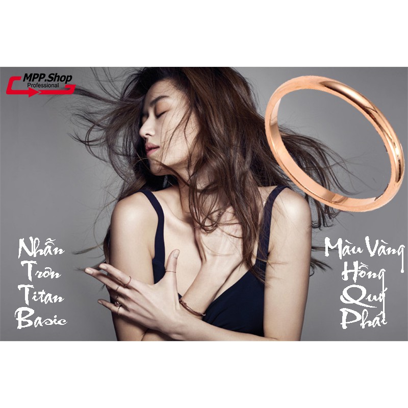 Sỉ nhẫn titan bảng mo tròn 1mm siêu đẹp, bền màu