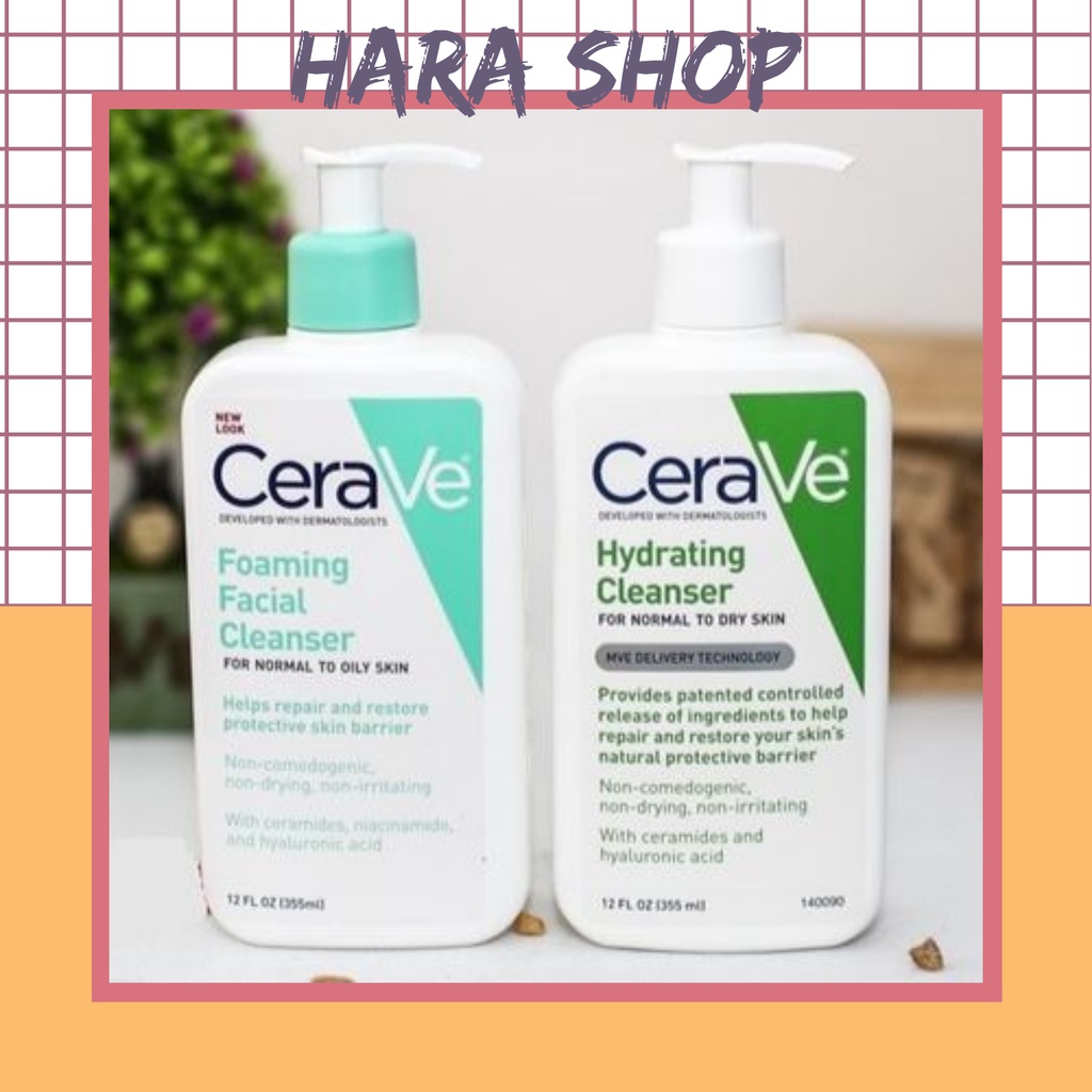 [HÀNG CHÍNH HÃNG]Sữa rửa mặt Cerave da dầu Foaming Facial Cleanser/Hydrating Cleanser - sửa rửa mặt 