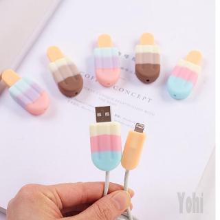 Vỏ bảo vệ dây cáp USB 758 hình que kem nhiều màu sắc