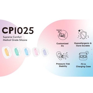 Nút tai nghe SPINFIT CP360 CP1025 cho tai nghe không dây true wireless TWS núm cao su tai nghe silicone